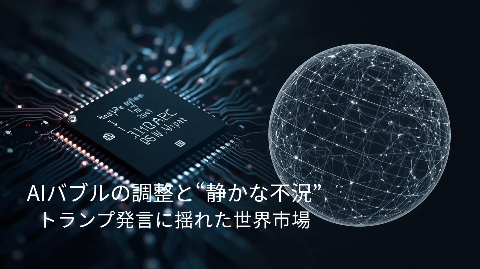 AIバブルの調整と“静かな不況”をテーマにした記事のアイキャッチ画像｜こぱんだゆる投資Lab